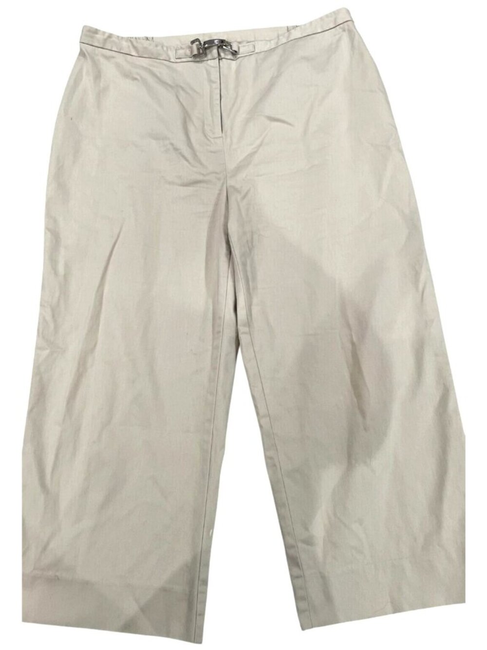 JM Collection Women's Beige Pants Cotton/Spandex Relaxed Fit Size 16